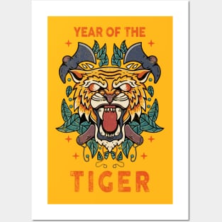 Happy Chinese New Year 2022 Year of the Tiger Horoscope Posters and Art